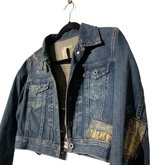 RALPH LAUREN | Polo Jeans Co Distressed Libby Patched Jean Jacket - Sz Large - Picture 3 of 13